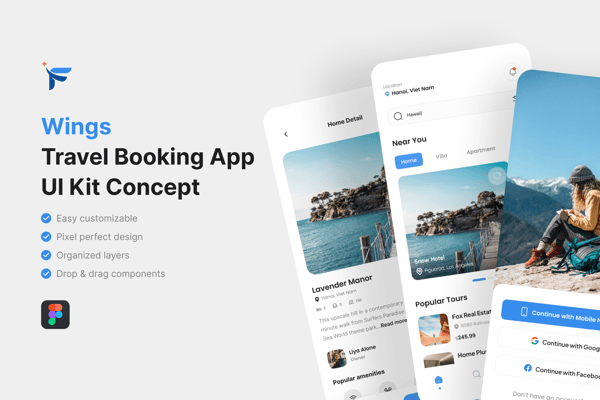 Wings_Travel Booking App UI Kit