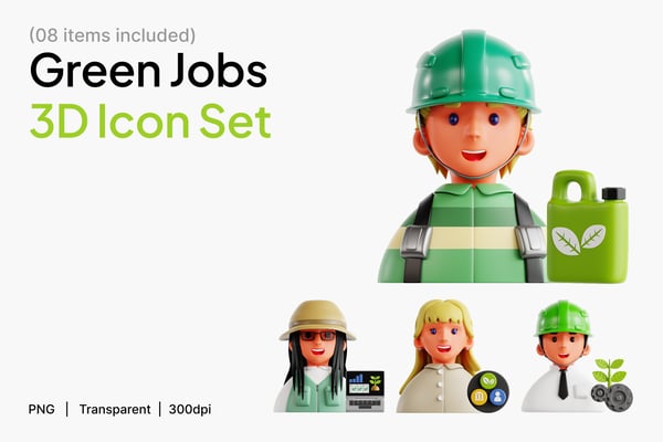 Green Jobs 3D Icon Set