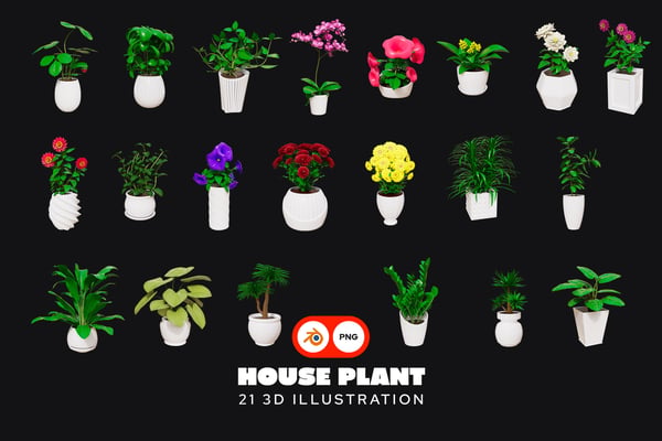 House Plant Illustration 3D Pack