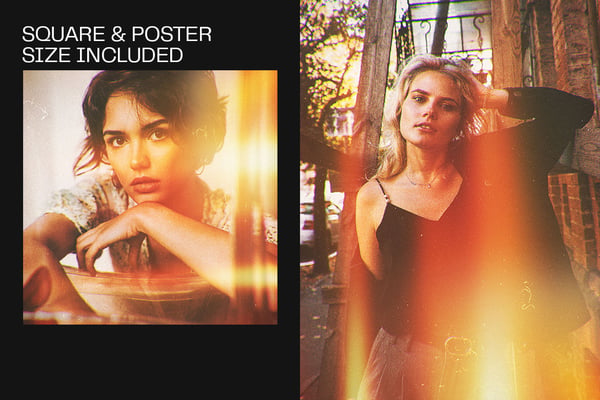 Analog Film Burn Square And Poster Photo Effect