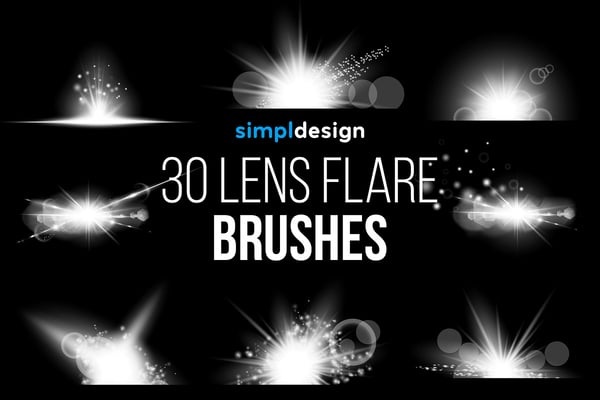 30 Lens Flare Photoshop Brushes