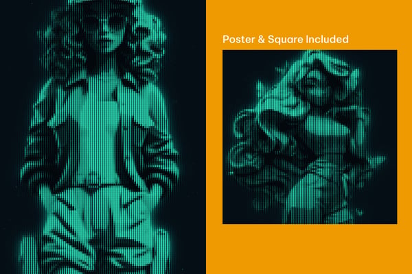 CRT Monitor Square And Poster Photo Effect