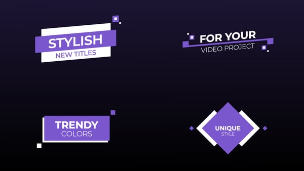 Free Minimal Purple Titles & Lower Thirds on Alpha