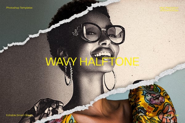 Wavy Halftone Photo Effect