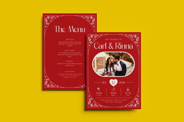 Redness Wedding Invitation Template