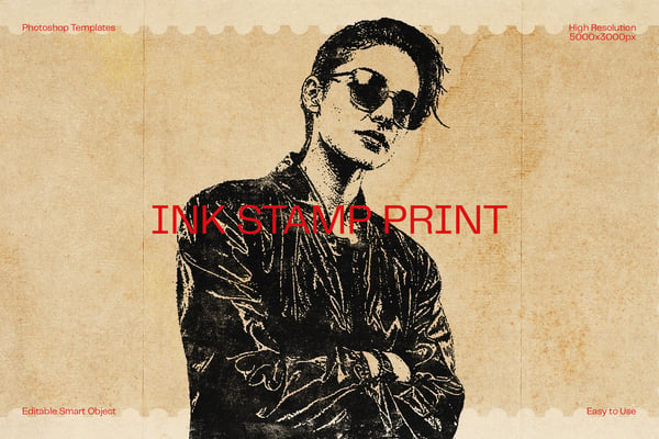 Ink Stamp Print Photo Effect
