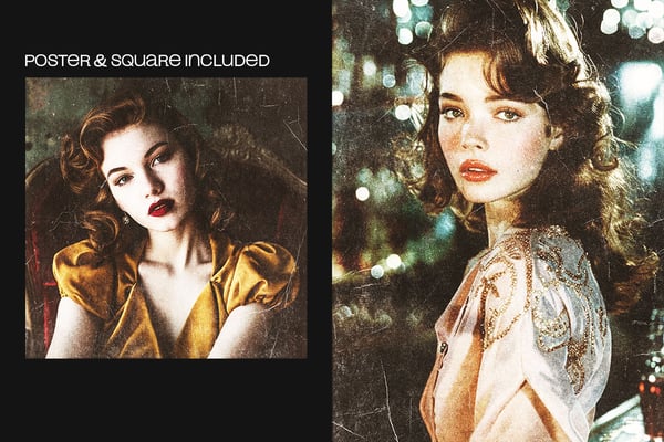 Vintage Grunge Square And Poster Photo Effect