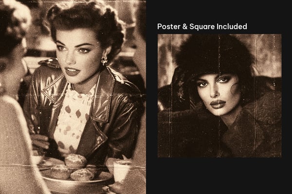 Vintage Postcard Square And Poster Photo Effect