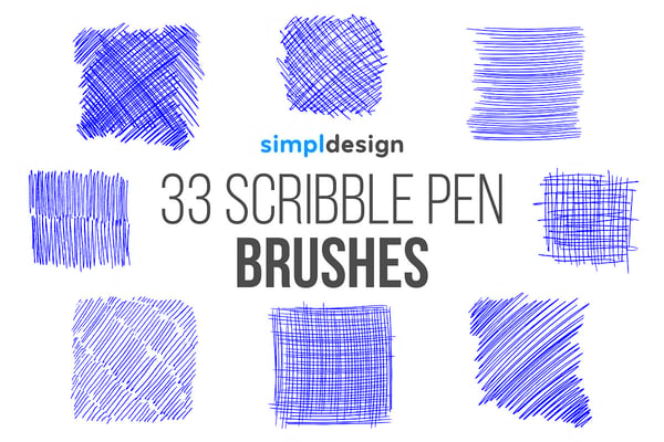 33 Scribble Pen Photoshop Brushes
