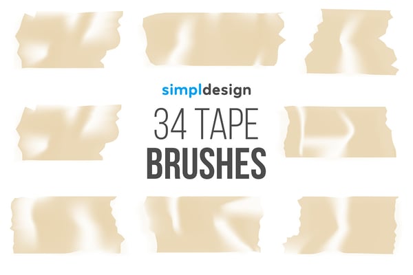 34 Transparent Adhesive Tape Brushes