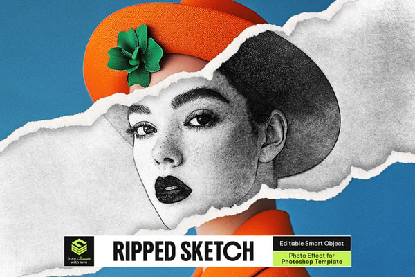 Ripped Sketch Photo Effect