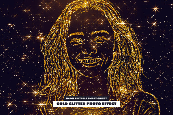 Gold Glitter Photo Effect
