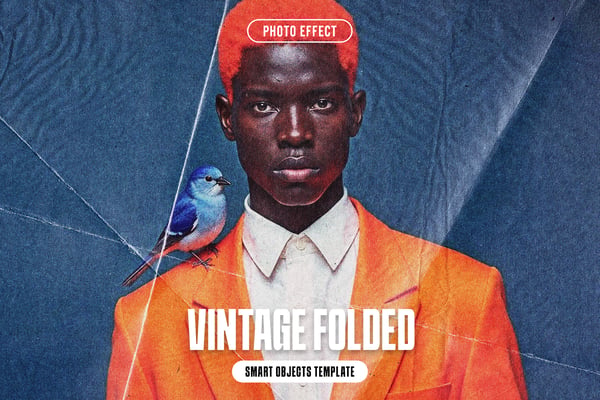 Vintage Folded Photo Effect