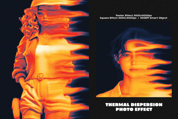 Thermal Dispersion Square And Poster Photo Effect