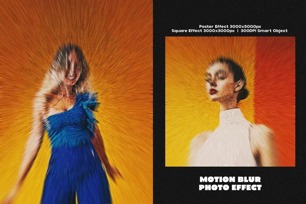 Motion Blur Square And Poster Photo Effect