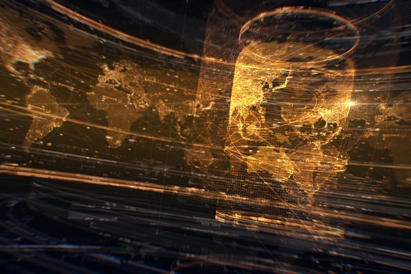 Free World Map Golden Network | Video In Loop