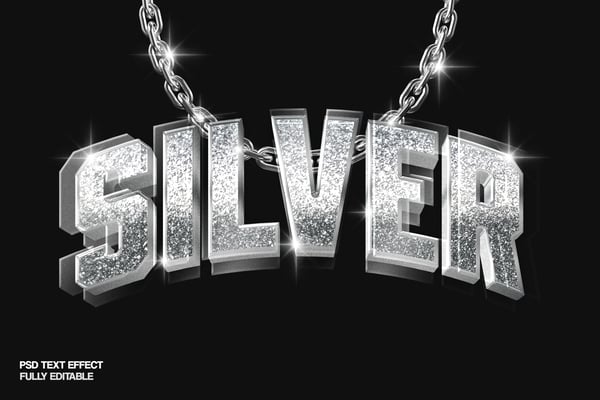 Silver Metallic Text Effect
