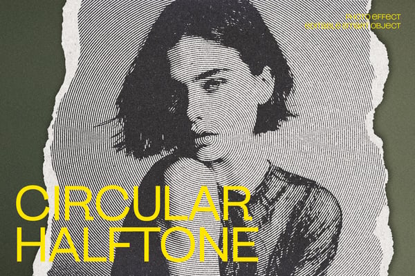 Circular Halftone Photo Effect