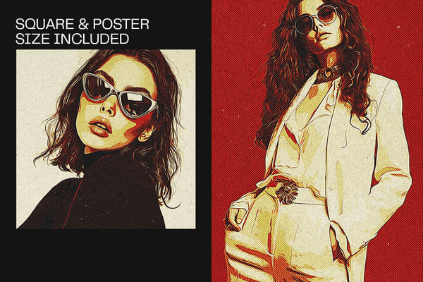 Vintage Vectorized Square And Poster Photo Effect