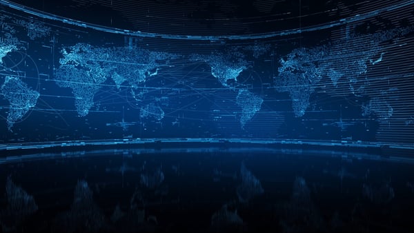 Sapphire Background Earth Map Animated. Video in Loop