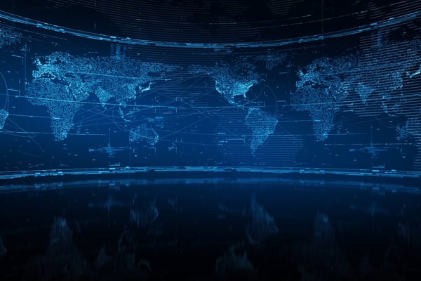 Sapphire Background Earth Map Animated. Video in Loop