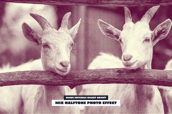 Mix Halftone Photo Effect