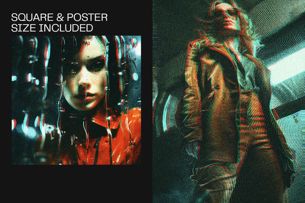 VHS Tape Retro Square And Poster Photo Effect