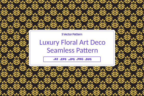 Luxury Floral Art Deco Seamless Pattern