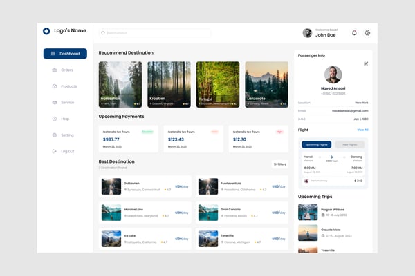 Travel Booking Dashboard UI Kit