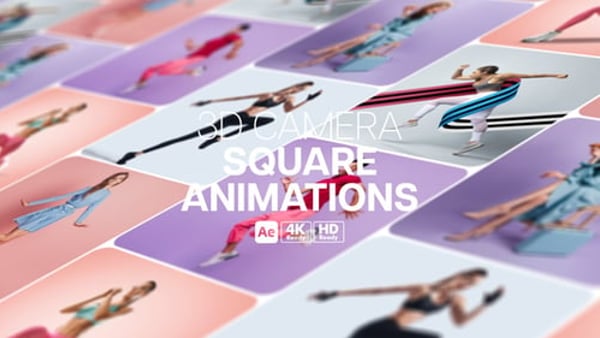 3D Camera Square Animations - Dynamic Camera Moves for Motion Projects
