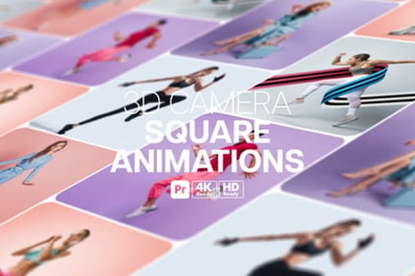 3D Camera Square Animations for Premiere Pro - Dynamic Camera Moves for Motion Projects