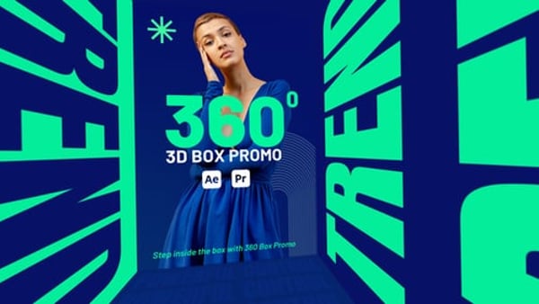3D Cube Walkthrough Opener for After Effects & Premiere Pro | 360 Box Promo
