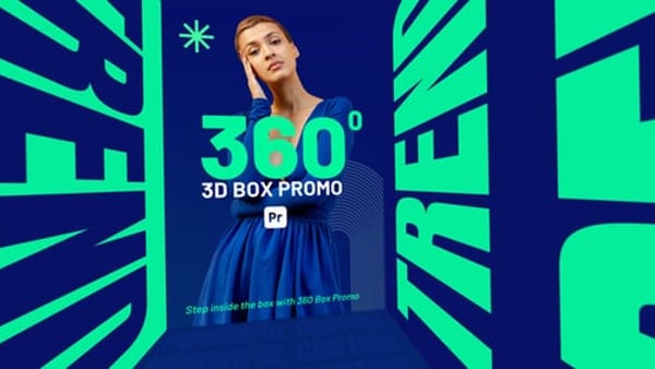 3D Cube Walkthrough Opener for Premiere Pro | 360 Box Promo