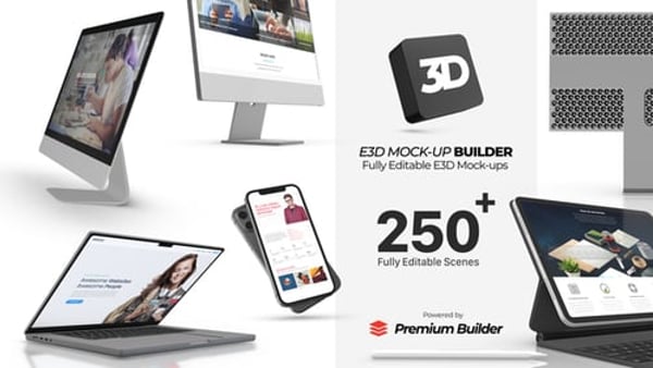 3D Device Mockup Builder for After Effects – 250+ Element 3D Scenes