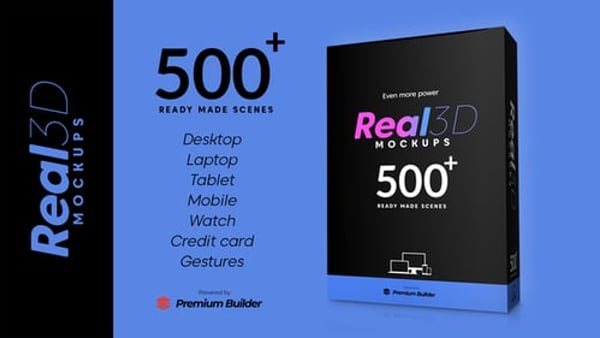 3D Device Mockup Bundle for After Effects | 500+ Element 3D Scenes