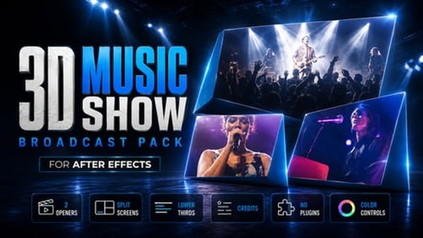 3D Music Show Broadcast Pack for After Effects