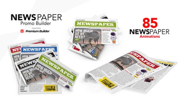 3D Newspaper Promo Builder for After Effects – 85 Element 3D Mockup Scenes