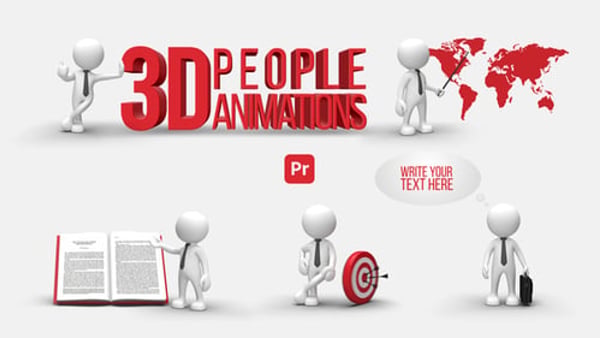 3D People Animations 1 for Premiere Pro - Realistic Character Motion Library Template