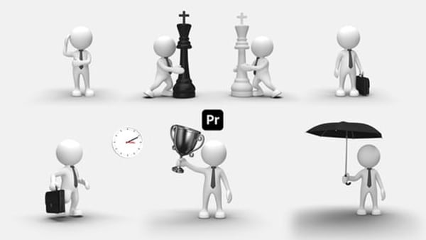 3D People Animations 3 for Premiere Pro - Realistic Character Motion Library Template