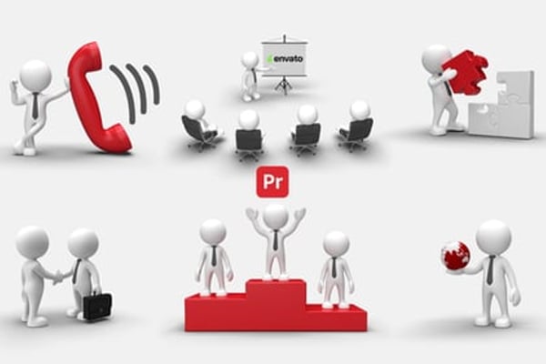 3D People Animations 5 for Premiere Pro - Realistic Character Motion Library Template