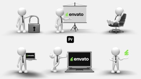 3D People Animations 7 for Premiere Pro - Realistic Character Motion Library Template