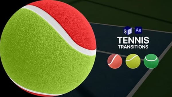 3D Tennis Ball Transitions for After Effects – 12 Isolated Sports Overlays