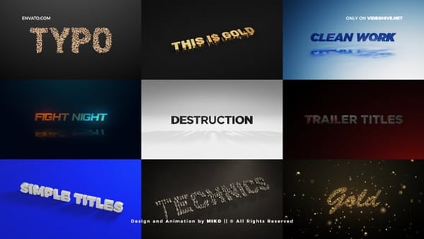 3D Titles - Unique Element 3D Scenes
