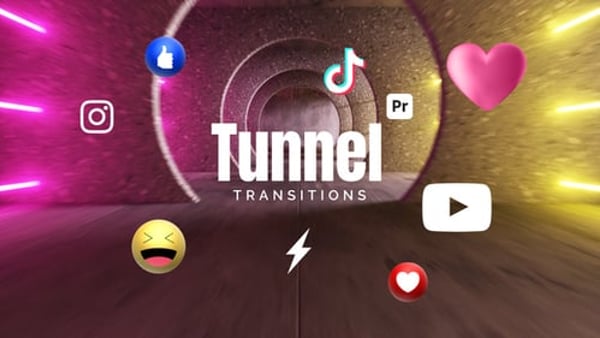 3D Video Tunnel Transitions for Premiere Pro | 4K/HD MOGRT Scene Changes