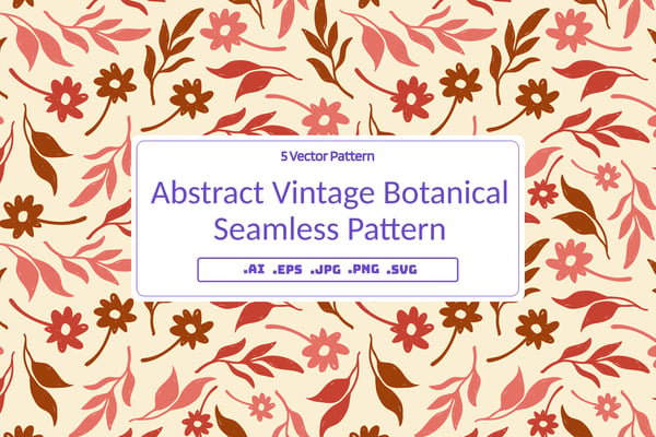 Abstract Vintage Botanical Seamless Pattern