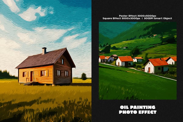 Oil Painting Square And Poster Photo Effect