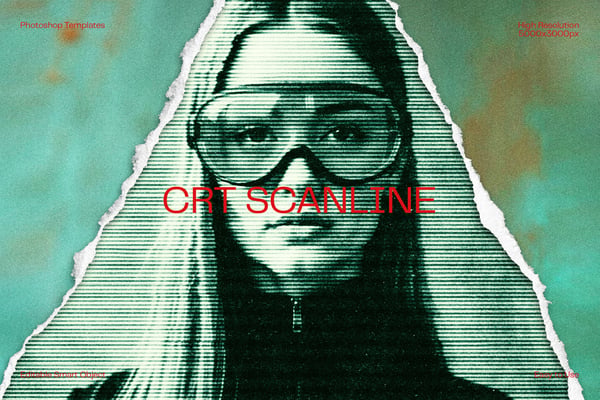CRT Scanline Photo Effect