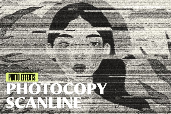 Photocopy Scanline Photo Effect