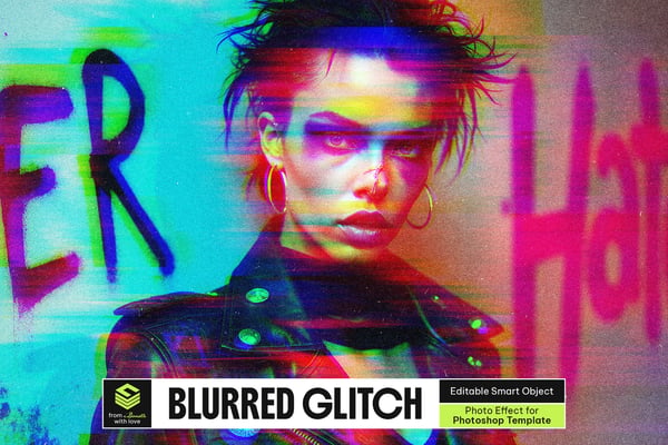 Blurred Glitch Photo Effect
