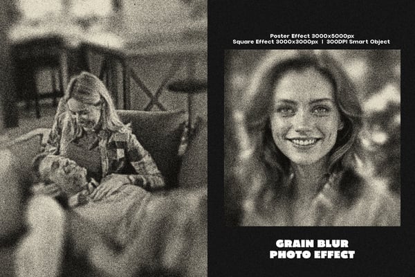 Grain Blur Square And Poster Photo Effect